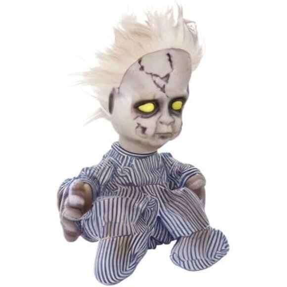 🆕11inch Halloween Creepy Doll Crying Baby Haunted House with Battery Operated - Picture 12 of 12